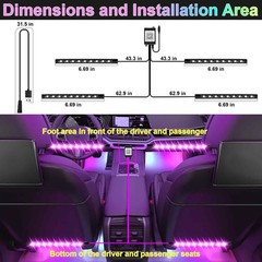 BFXM Car Interior Lights Car Accessories Interior 5V LED Strip Lights with USB