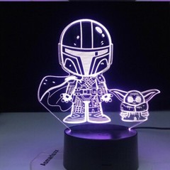 BABY YODA Mandalorian 3D LED Star Wars Night Light Night DISNEY