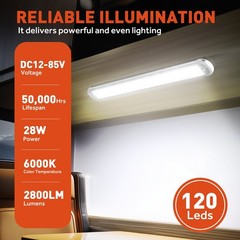 12V RV LED Interior Light Bar, 120LEDs 28W Led Strip Lights with ON/Off Switch