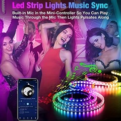 100FT LED RGB Strip Lights Music Sync Light with App Remote Control Room Decor