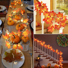 50 LED 16.4Ft Thanksgiving Decorations Fall Garland String Lights with Timer, Li