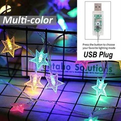 20Ft 40LED Color Changing Star String Lights with Remote for Bedroom Kids Room