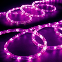 Pink LED Outdoor Waterproof Rope Light, Exterior Lighting, 10′ 25′ 50′ 100’ft