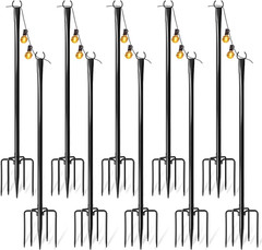 4 Pack String Light Poles for Outside, Thickened Metal Christmas Lights Hanger P