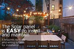Solar String Lights Waterproof LED Indoor/Outdoor Hanging Umbrella Lights with 3