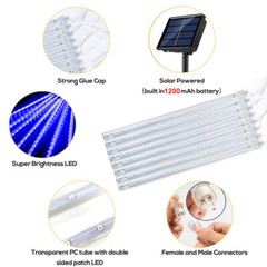 288 LED Solar Lights Meteor Shower Rain Tree String Light Garden Party Outdoor