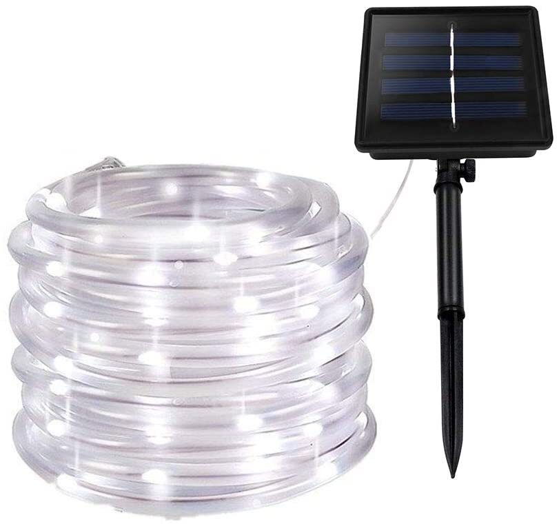 50/100LED Solar String Tube Light Outdoor Garden Tree Fairy Rope Wire Decor Lamp