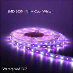 Bluetooth RGB+W 60M 50M 40M 30M 20M 10M RGBW LED Strip Light Waterproof 12V PSU
