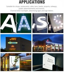 200PCS LED Module 12V DC 6500K White 1W Waterproof Decorative for Letter Signs