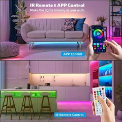 100FT LED RGB Strip Lights Music Sync Light with App Remote Control Room Decor