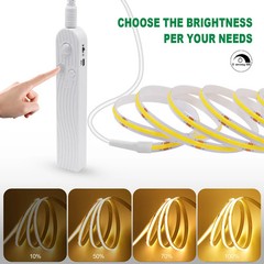 Motion Sensor COB Led Strip Light 5V DC Battery Powered Warm White Blue Red Pink
