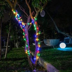 Solar 50-300LED Powered Fairy String Rope Strip Lights Outdoor Garden Patio