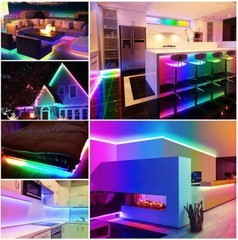 32.8ft RGBIC COB LED Strip Light Addressable WS2811 12V 24V LED Strip 720LEDS/M