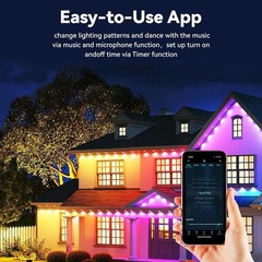 Smart Permanent Outdoor Lights 50 Ft 36 LEDs IC+RGB Eaves Lights for House Decor