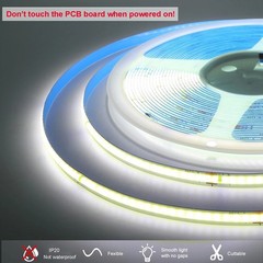 10/20/50/500m COB LED Strip 240LEDs/m No Need Driver 8mm PCB Width Flexible Tape