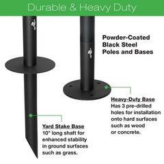 Two 10ft.Outdoor String Light Poles with 50 Light 50 ft.LED Plug in Globe Bulb S