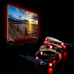 5V 5050 60SMD/M RGB LED Strip Light Bar TV Back Lighting Kit+USB Remote Control