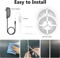 Warm White LED Strip Lights 50Ft, Dimmable 3000K, 900 Leds, 2 Rolls of 25Ft