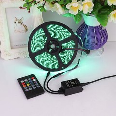 Waterproof 5M 5050 RGB 300 LED Strip Light Black PCB + 20Key IR Music Controller