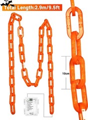 BATTERY HALLOWEEN CHAIN LIGHTS 10 FT 160 LED ORANGE TIMER YARD DECOR