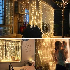 300 LED Curtain Lights String 9.8*9.8FT USB Powered Waterproof Twinkle Wall Ligh