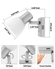 LENKRAD 2 Pack RV Reading Light with USB Port(5V/2A), Interior RV Lights Fros…