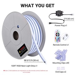 RGB Neon Rope Light 50/100ft Waterproof Outdoor Business 110V Strip Lamp Remote