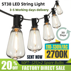 50/100FT Outdoor LED String Lighting Waterproof IP65 With Shatterproof,US Ship