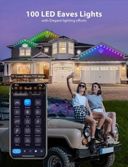 100FT Permanent OutdoorRGB LED Lights APP/Remote Control IP65 Waterproof Vibrant