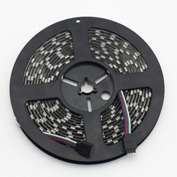 5M 5050 SMD RGB 300LEDs Strip Light Non-Waterproof Black PCB+Controller+DC Power