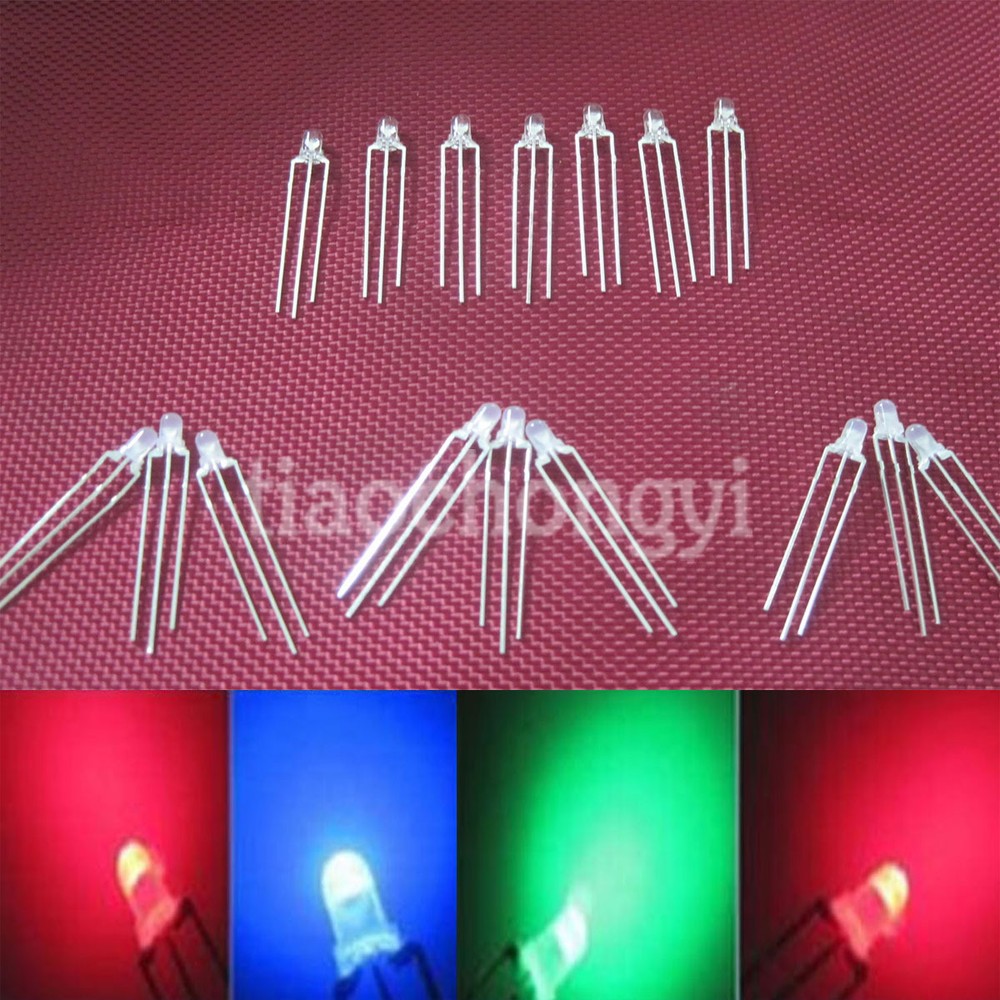 NEW 3mm Dual Bi-Color Red/Green/Blue Super bright/Diffused Bright 3Pin Led diode