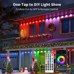 300FT Smart Outdoor LED Lights, 16M Colors, Waterproof, App & Remote Control