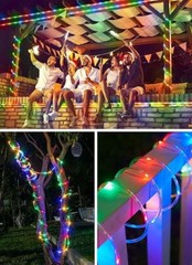 Solar String Lights Outdoor – 8 Modes Waterproof, Tube Lights for Garden, Pool