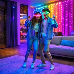 LED Curtain Lights 9.8FT Colorful Modern Ambient USB String Lights X-Zen Decor