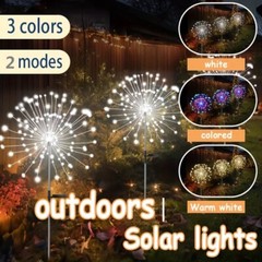 LED Solar Fairy Firework Lights Outdoor Garden Decor Waterproof Path Lawn Lamp