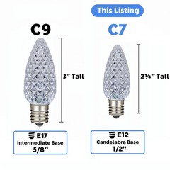 25 Pack C7 LED Outdoor Christmas Replacement Bulbs, C7/E12 Base