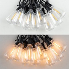 Outdoor Led String Light Plug in 50FT LED Lights with 25 Bulbs ST38 Shatterproof
