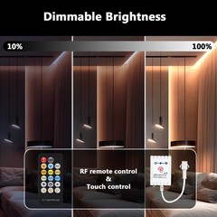 COB LED Strip Lights, Tunable White 2700K-6500K COB Light Strip with RF Remot…