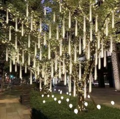 LED Meteor Shower Rain Lights Waterproof Falling Raindrop Fairy String 30/50cm