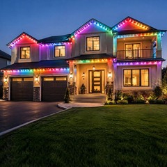 150FT RGB+IC Eave Permanent Outdoor Lights Smart 90 LED Strip Light w Remote APP