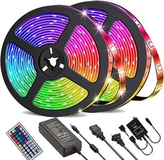 New LED Strip Lights 100ft Music Sync 5050 RGB Room Light with Remote