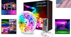 16.4ft Color Changing LED Strip Lights Kit – 44 Keys Remote, Modern Ambiance