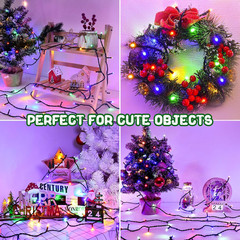 Battery Operated Christmas String Lights 100 LED 33ft, 2 Pack Timer