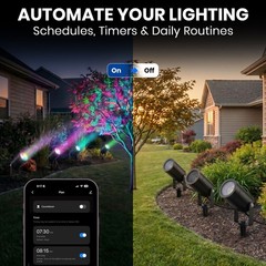 RGBWW Smart Outdoor Spotlights 4-Pack 48ft IP65 LED Lights Alexa Remote App