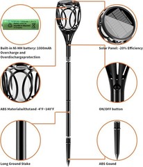 4 Pack 43″ Solar Lights Outdoor LED Higher & Larger Flickering Flame Solar Torc