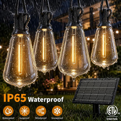 Hotsonic Solar Outdoor String Lights Waterproof, 100FT Remote Control LED Outsid