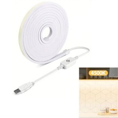 USB 5v Led Neon Strip Light Touch Switch Dimmable For Kitchen Bookshelf Wardrobe