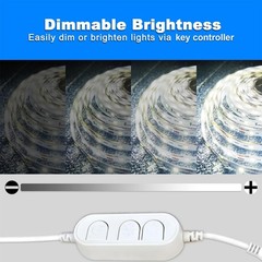 White LED Strip Lights, 16.4ft Dimmable 6500k Daylight White Led Light Strip, 30