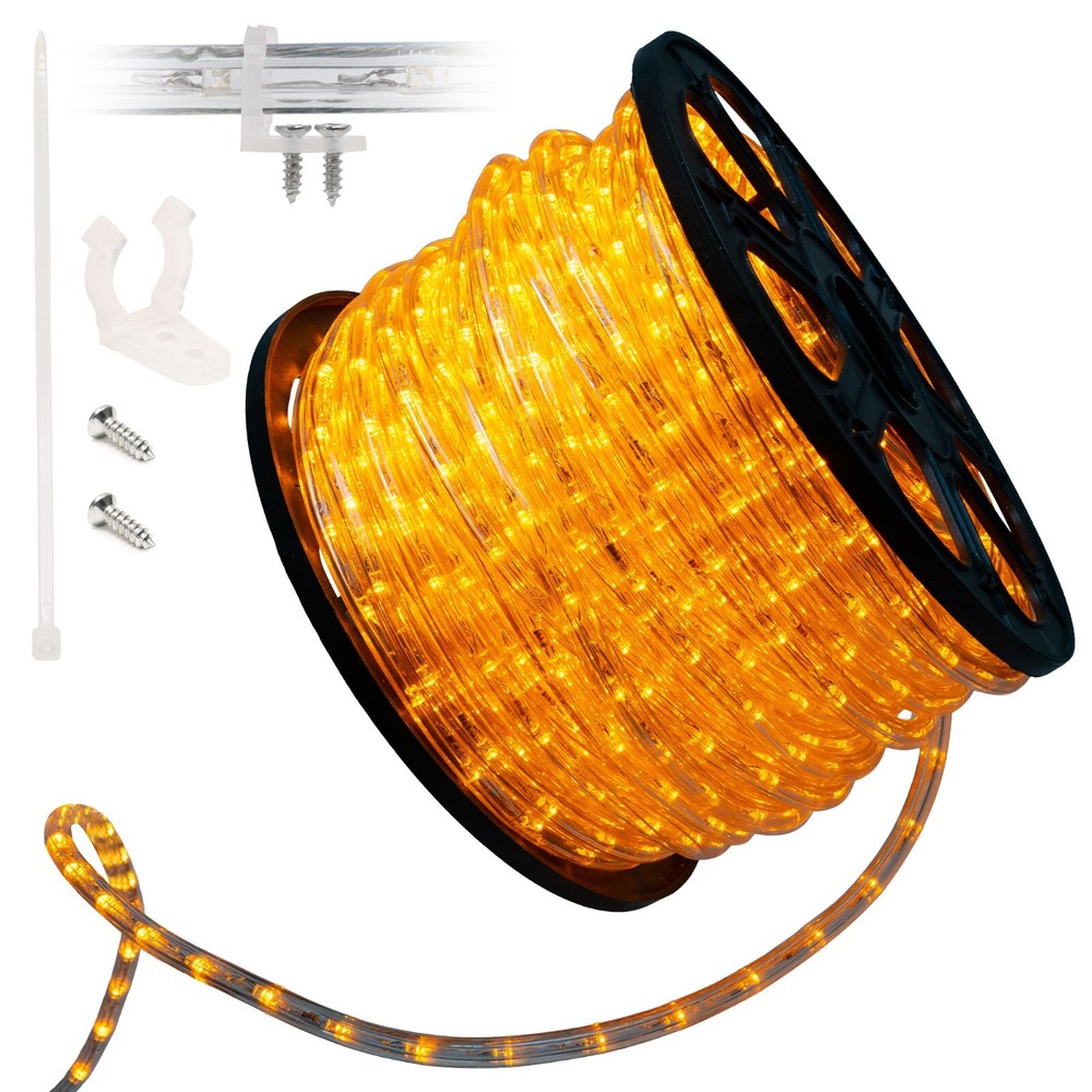 Orange LED Rope Light 10′ 25 50 100 150ft, Connectable Indoor Outdoor Waterproof