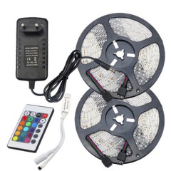 2835 RGB light waterproof 300LED 5/10M+2A/3A power+24key infrared controller